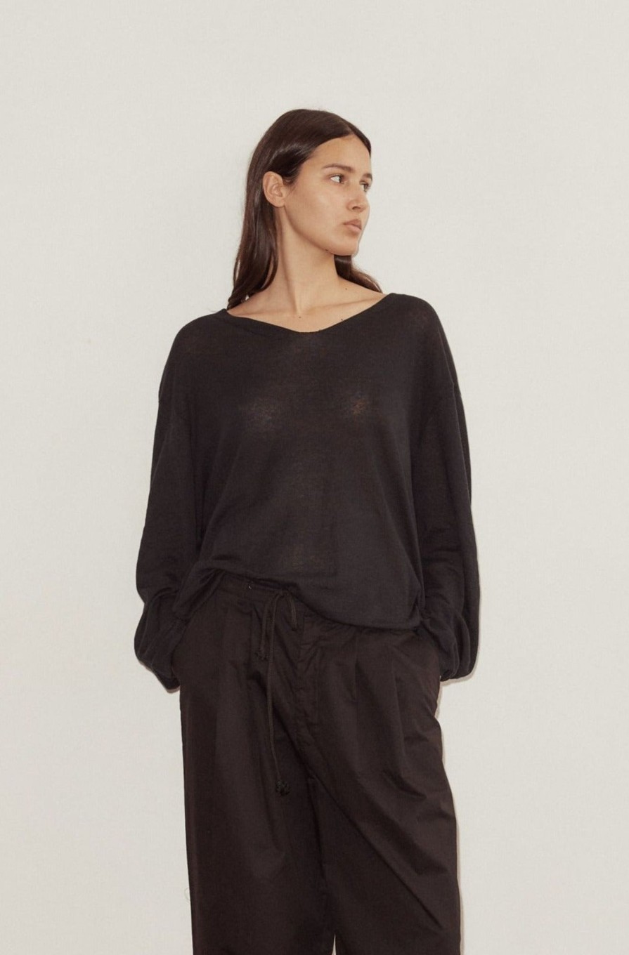 Clothing Deiji Studios | Loose Long Sleeve Knitted Top