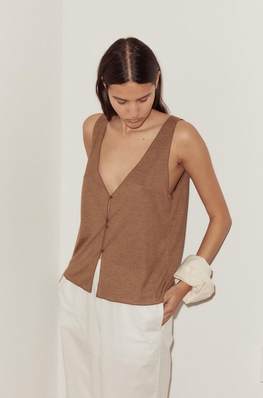 Clothing Deiji Studios | Button Up Knit Tank